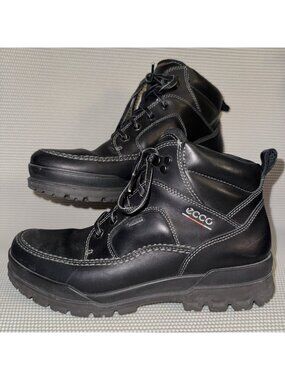 Ecco Rugged Track Gore-Tex Black Leather Hiking Boots Mens Size 8-8.5 (42)
